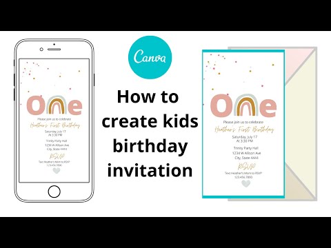 Canva Tutorial #1 : How to make Kids Birthday Invitation | electronic invitation | DIY Invitation