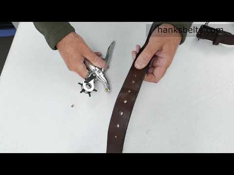 Proper way to use a hole punch on heavy-duty Hanks Belts full grain extra thick belts.